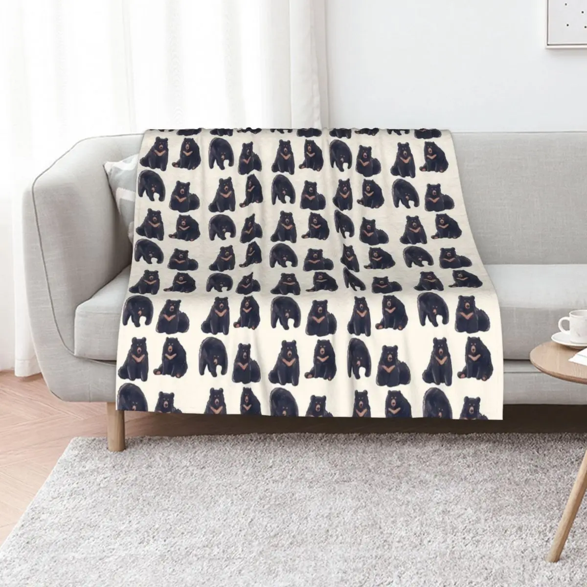 

Black bear pack Throw Blanket Single Luxury Thicken Plaid on the sofa manga Blankets