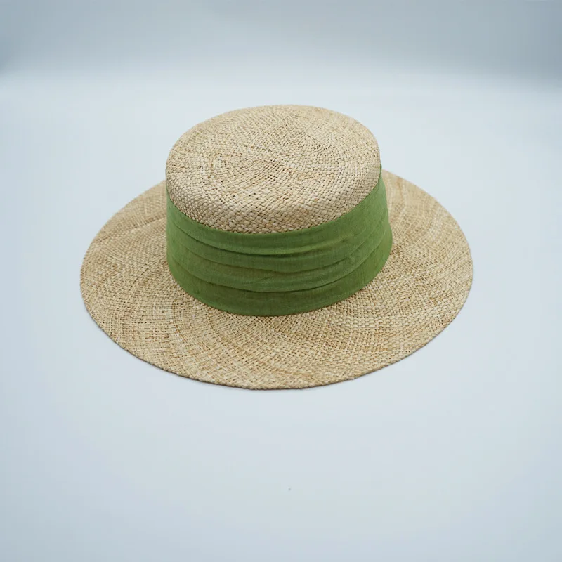 chapeau-de-paille-elegant-et-retro-a-calotte-plate-pour-femmes-protection-solaire-estivale-style-panama-a-large-bord-ideal-pour-les-vacances-a-la-plage