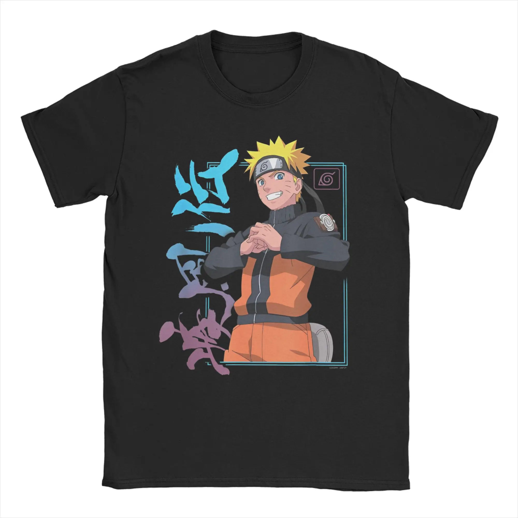 Camisetas Shippuden Kanji para Homens e Mulheres, Naruto, Anime Japonês, Camisetas de Algodão com Estampa Divertida, Camisetas de Gola Redonda, Roupas