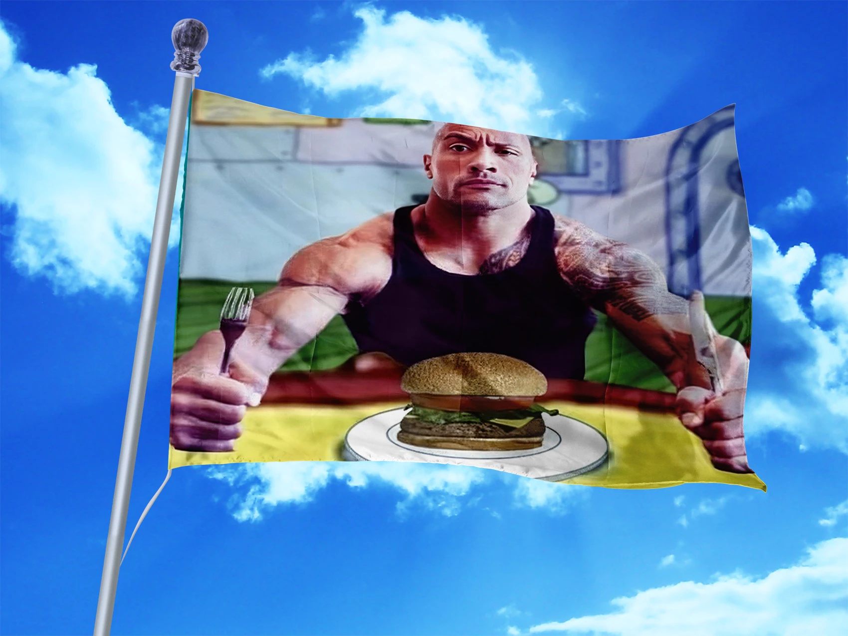 3X5FT Johnson Pancakes Flag Polyester Banner for Garage Wall Art Out Door Decoration With Brass Grommets