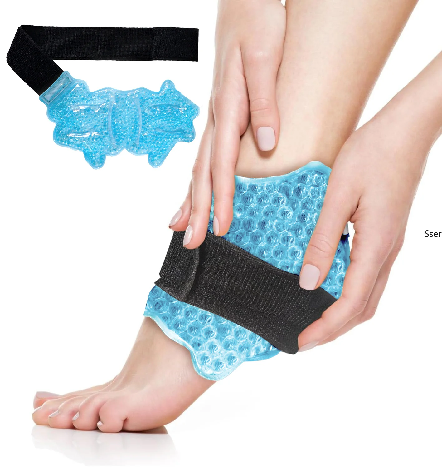 Ankle/Sports Foot Ice Pack - Hot & Cold Gel Pack with Adjustable Stand for Myofascial & Feet - Microwaveable, Freezable & Reusab
