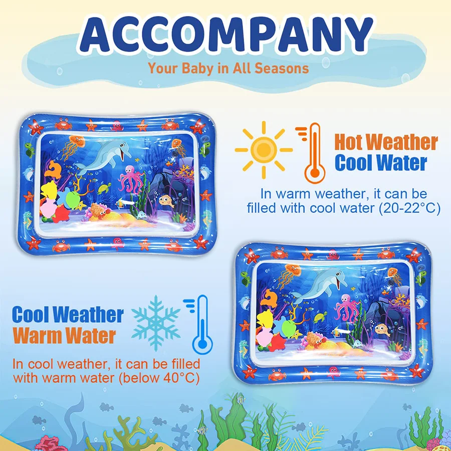 1pc Blue Dolphin Inflatable PVC Playing Mat Baby Play Water Mat Toddler Pad Kids Early Education Activity Toys Mat Cushion Gift