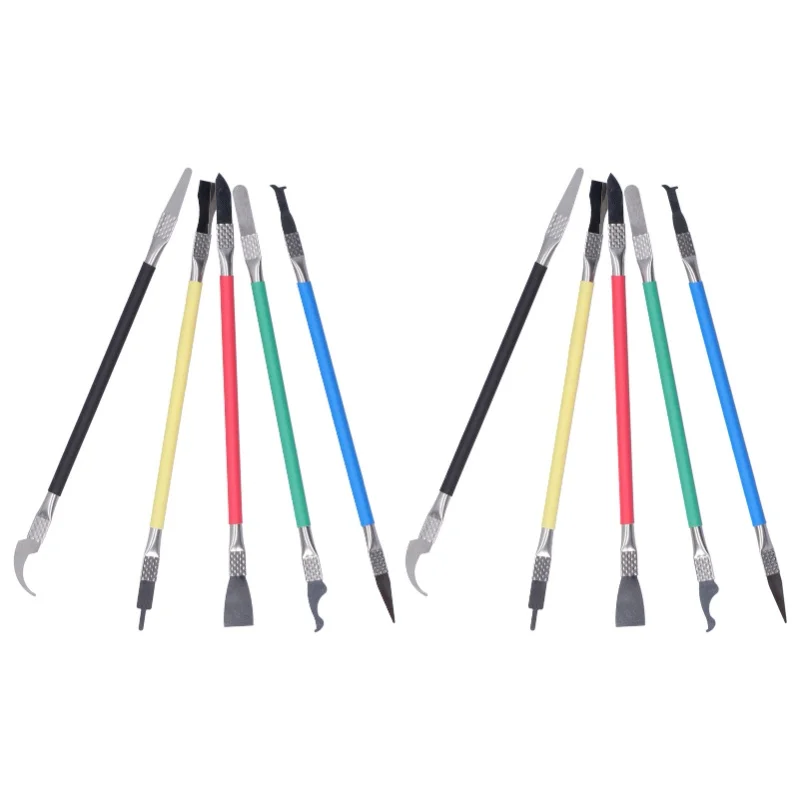 2 مجموعة 5 في 1 IC رقاقة إصلاح رقيقة شفرة وحدة المعالجة المركزية NAND مزيل بغا صيانة سكين مزيل الصمغ 5 قطعة وحدة المعالجة المركزية مزيل الصمغ