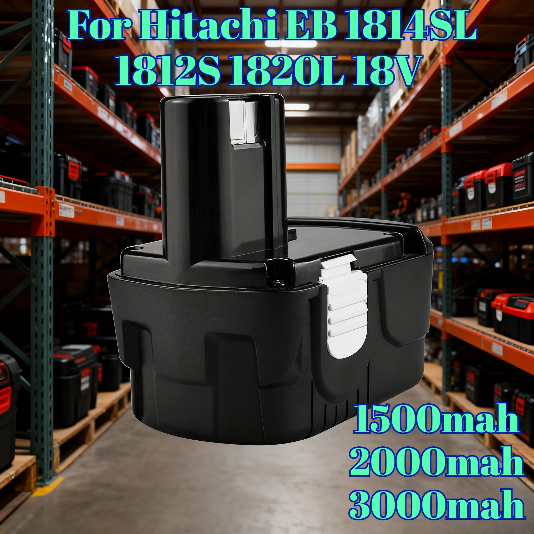 

Replacement for Hitachi EB 1814SL 1812S 1820L 18V 3000mAh Ni-MH Battery Power Tool Battery with Charger