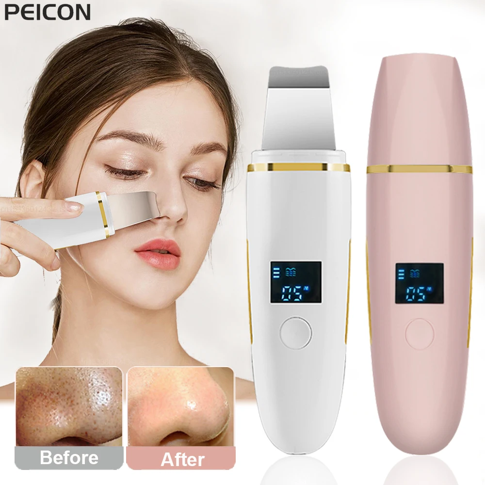 Ultradźwiękowy Peeling do skóry Peeling do twarzy usuwająca zaskórniki głębokie oczyszczanie twarzy łopatka do porów ultradźwiękowy Peeling do twarzy