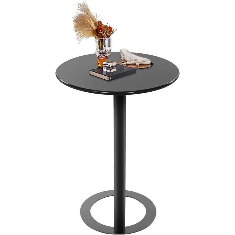 

Modern Metal Round Side Table with O-Shaped Base for Living Room Bedroom Highlight Black 18.9 x 27.2in Small Coffee Table C Sha