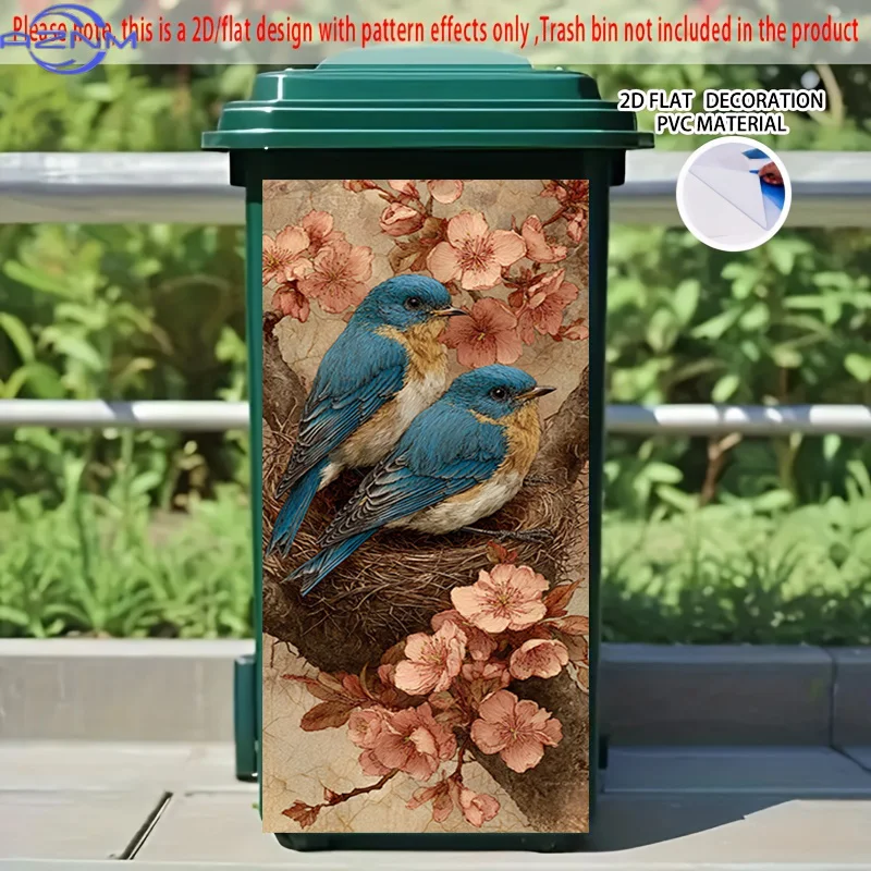 2D Flat Printing 1pc 2D Pattern Printed Kitchen Trash Can Sticker  