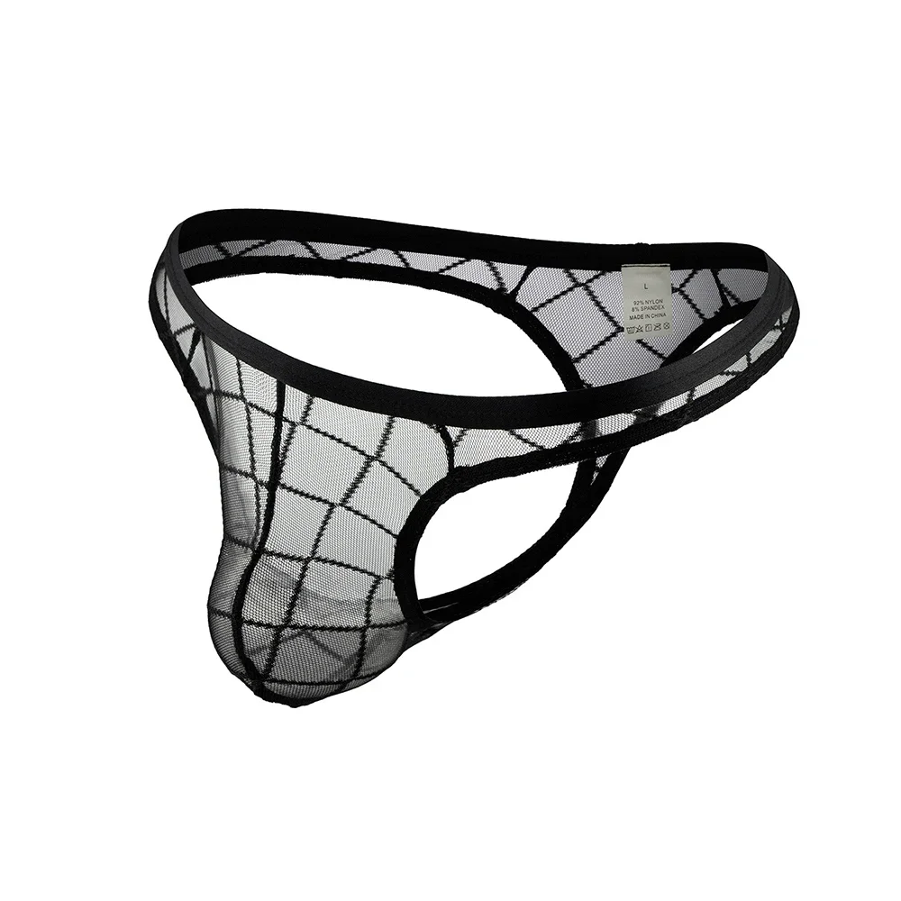 

New Fahion Mens Panties Sissy Nylon G-String Gay Lingerie T-Back Low Waist Low-Rise M-2XL Male Mesh Sheer Pouch