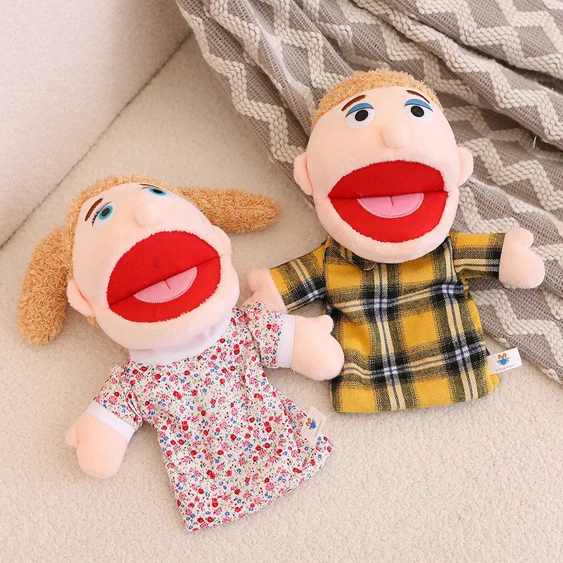28–33 cm Kinder-Plüsch-Finger- und Handpuppe, beliebte Aktivität, für Jungen und Mädchen, Rollenspiele, Gute-Nacht-Geschichte, Requisiten, Familie, Rollenspiel, Spielzeugpuppe – Detail 27