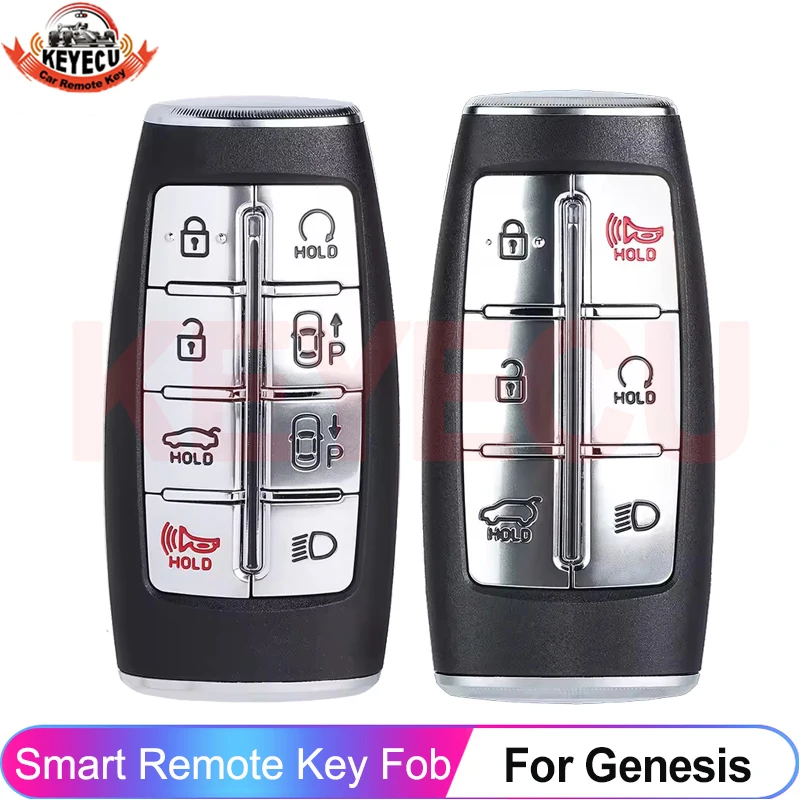 

KEYECU для GENESIS GV70 GV80 G80 2021 2022 2023 2024 2025 6/8 кнопок 95440-AR010 Умный дистанционный брелок 433 МГц 95440-T6011-T1200