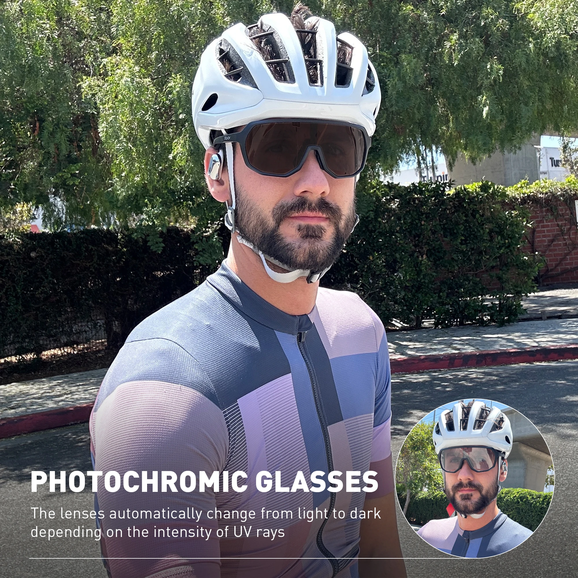 SCVCN Photochromic Cycling Sunglasses Cycling Glasses UV400 Bicycle Eyewear Sports MTB Outdoor Bike Goggles Sunglasses Eyepieces