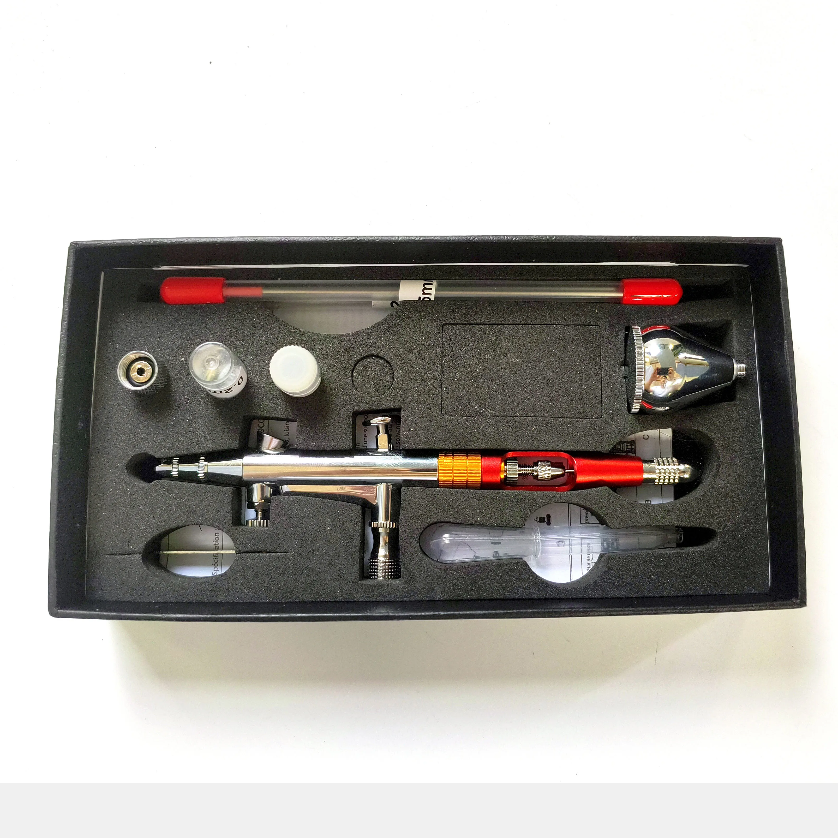 SL-181 Dual-Action Airbrush mit Schwerkraftzufuhr für Modellbemalung, Kunstmalerei und Ausbesserungen. Luftpumpe erforderlich. – Detail 3