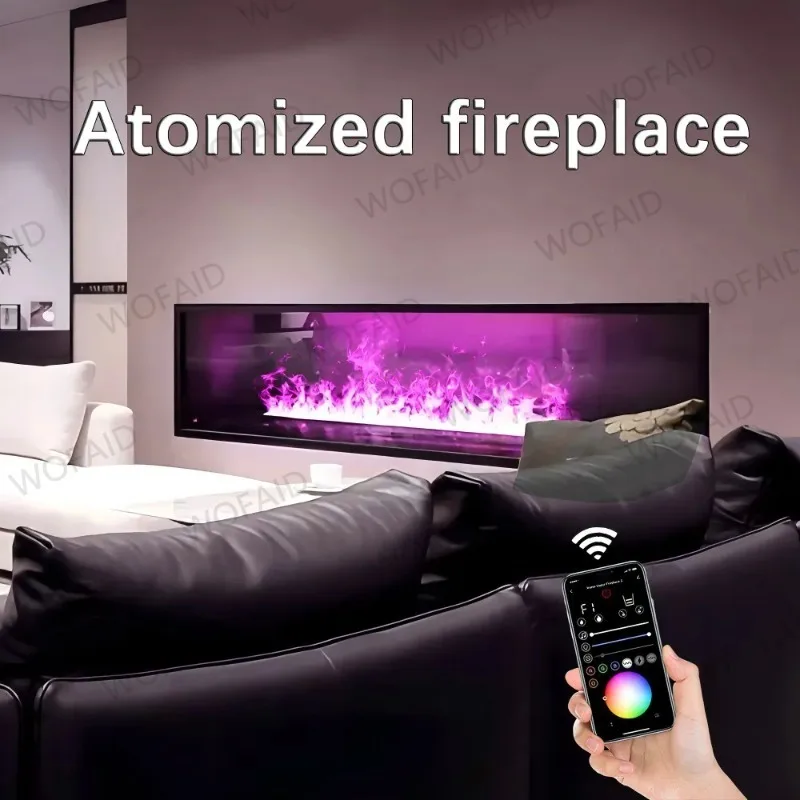 Chimeneas y estufas de vapor eléctricas inteligentes para interiores, llamas de colores, decoración de TV ecológica, sin riesgo de fuego, chimenea