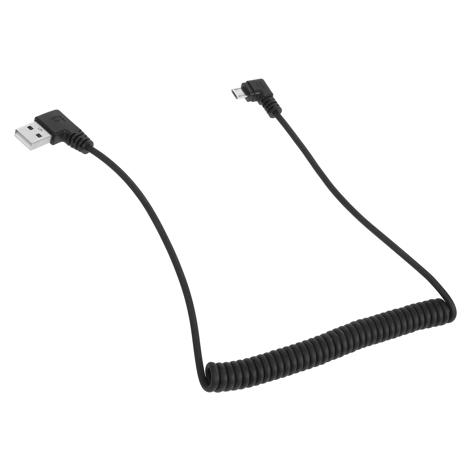

Spring Data Cable Coiled Micro Usb Charging Cable Right Angle Connectors Fast Charging Data Transfer For Retractable