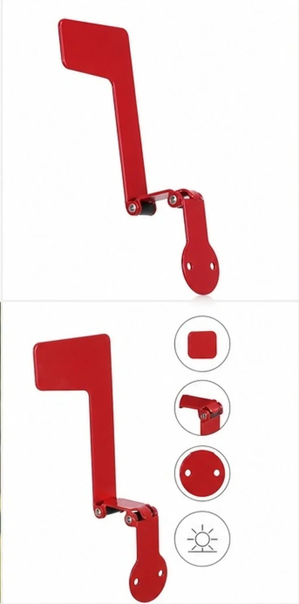 Red Metal Mailbox Flag Replacement Universal Fit Decorative Mailbox Accessory Outdoor Heavy Duty Flag for Wall Mount Post Stone
