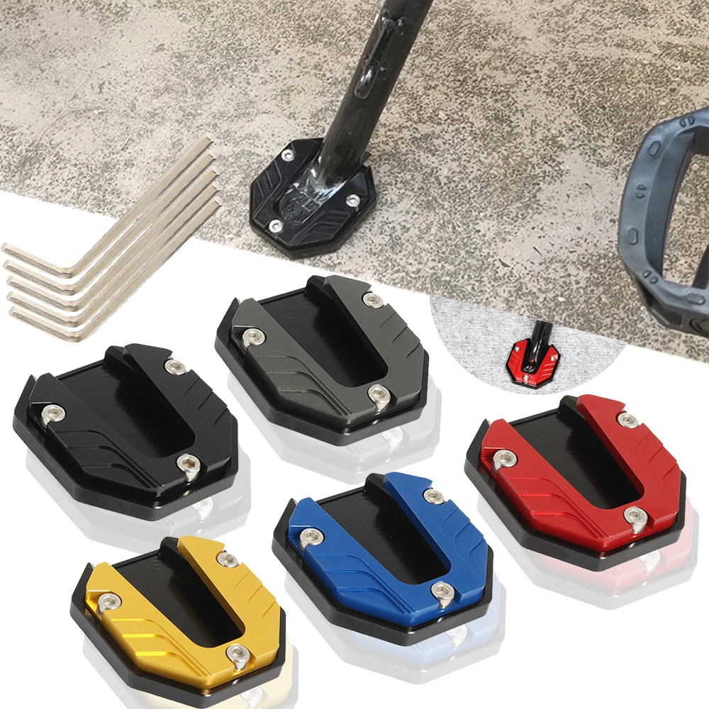 Aluminum Alloy Motorcycle Bike Kickstand Extender Foot Side Stand Extension Foot Pad Support Plate Motorbike Accessories