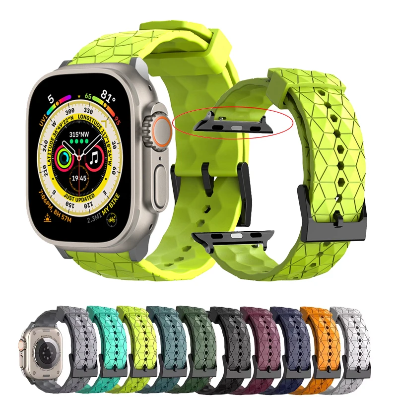 

Football Pattern Band For apple watch strap Ultra 49mm 45mm 44mm 41mm 40mm Pulseira correa Bracelet iwatch Series SE 8 7 6 5 4