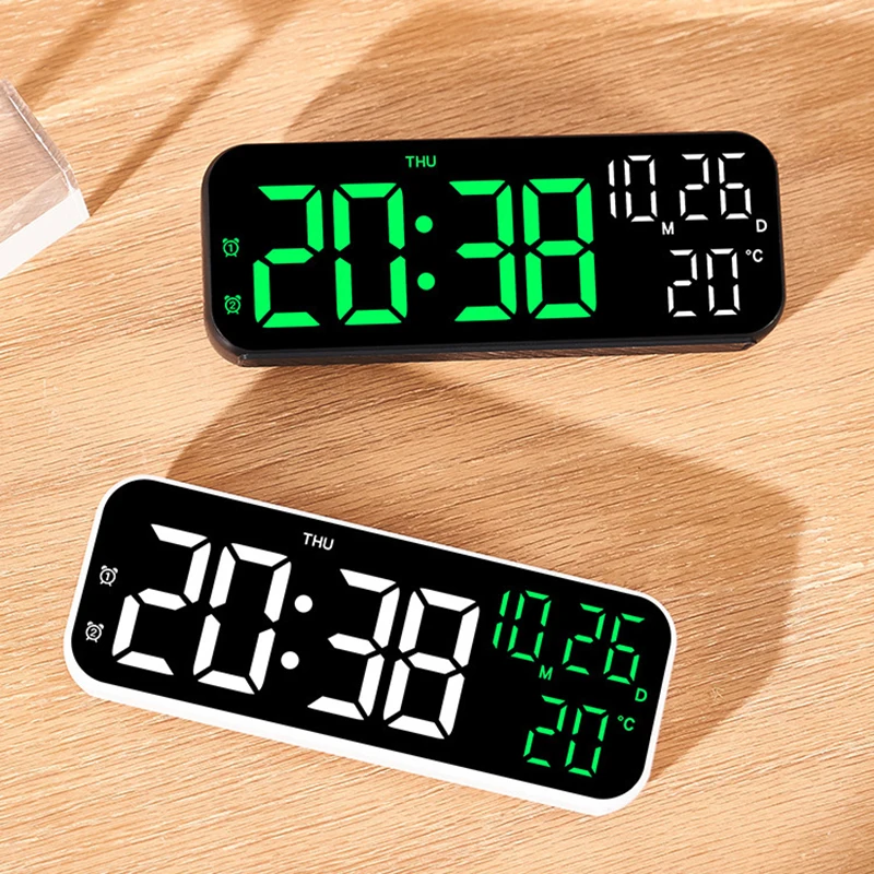9 Inch Minimalist LED Electronic Clock Multifunctional Alarm Clock With Multiple Alarms Model 2802 For Home Bedroom Office