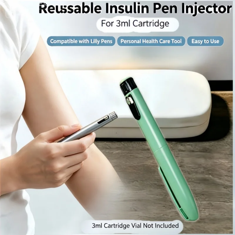 3ml Cartridge Reusable Insulin Pen Set with Carrying Case, Refillable Injector Compatible with Lilly Pens Personal Care