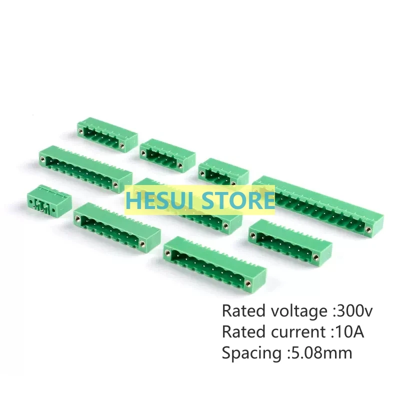 10 PCS KF2EDGVM-5.08-2/3/4/5/6/7-12P Straight pin socket with ears 5.08mm distance terminal