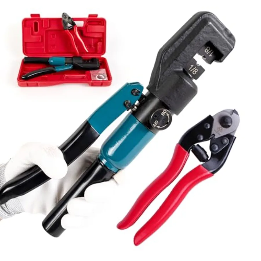 

Custom Cable Railing Crimping Tool Hydraulic Crimper Hydraulic Crimping Tool for 1/8" Stainless Steel Cable Railing Kit Wire Ro