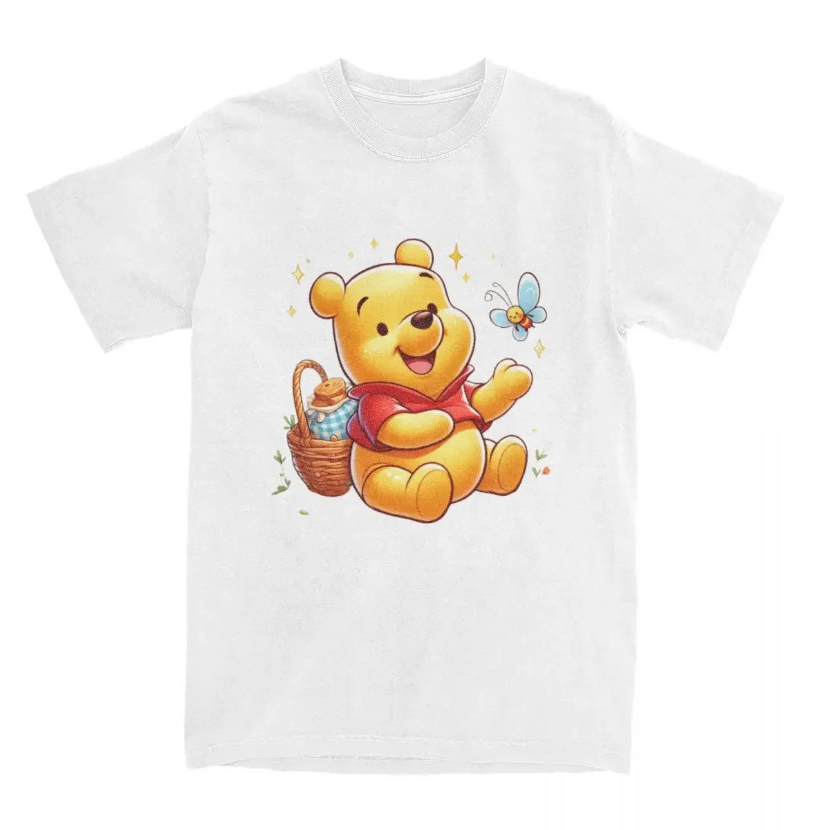 Cute Winnie Hoop T Shirts Accessories Men Women 100% Cotton Funny Funny Cartoon Tees Short Sleeve Clothing All Seasons