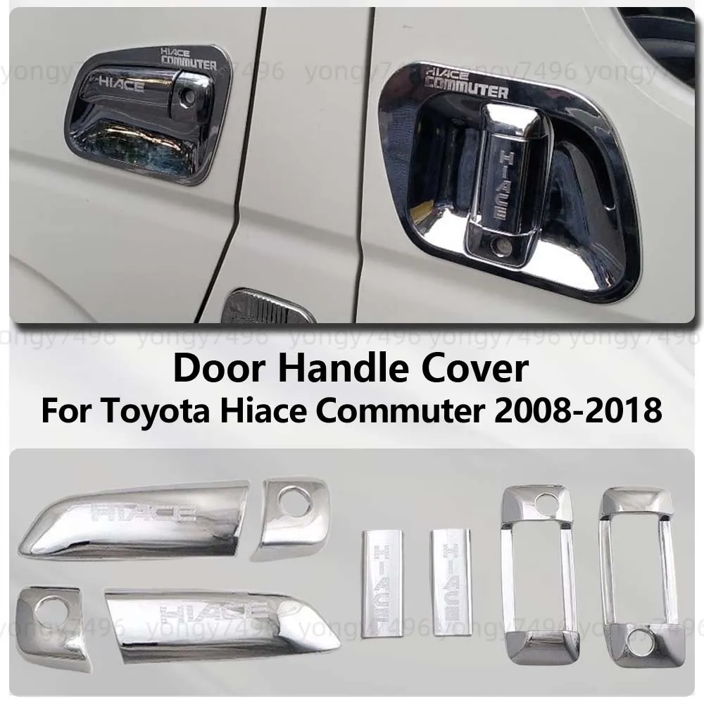 For Toyota Hiace Commuter 2008 2009 2010 2011 2012 - 2018 Chrome Silver Door Handle Cover Car Decoration Accessories