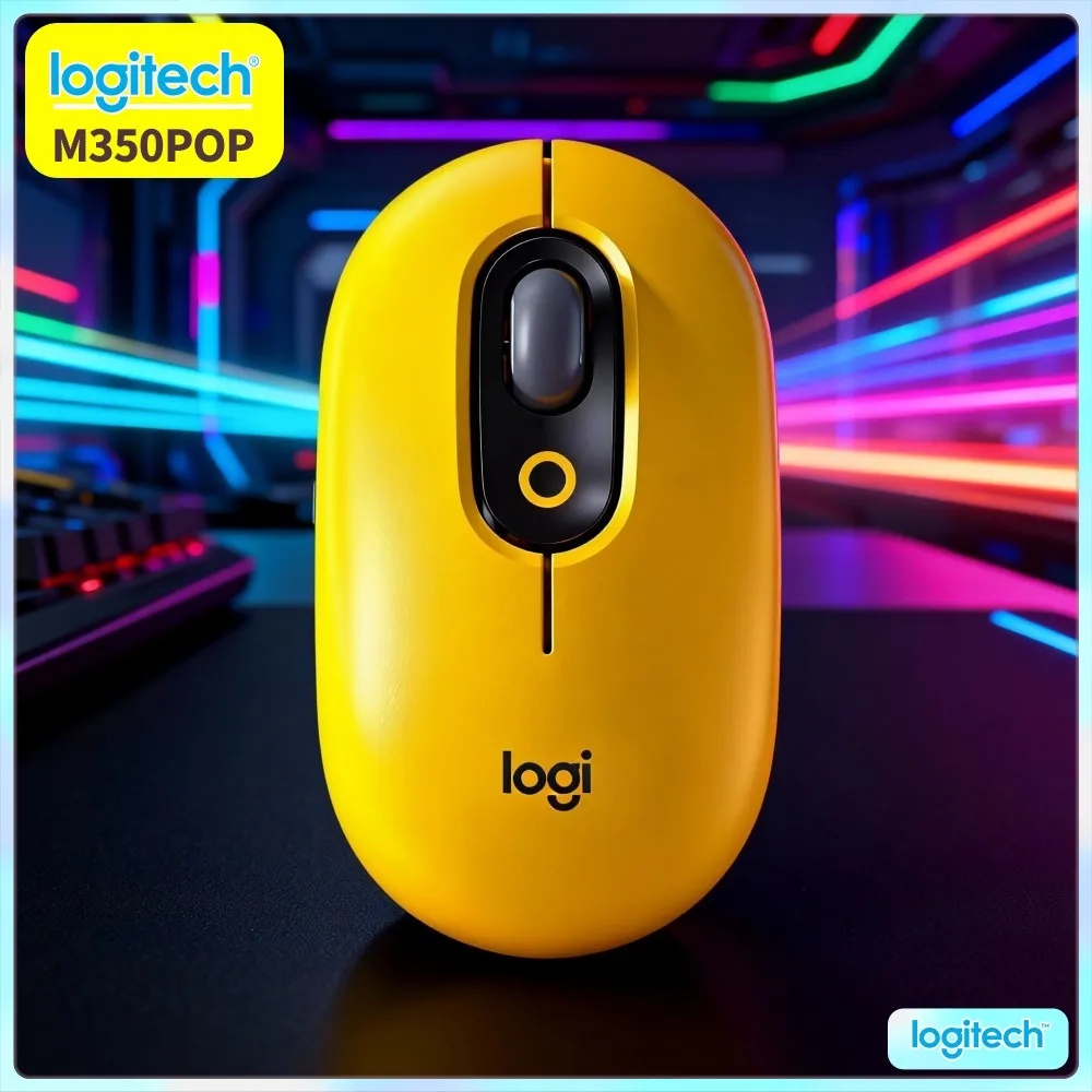 Quiet Click Logitech M350 POP Mouse Dual Connectivity 10M Stable Range Ergonomic Shape For Left Right Hand Daily Use
