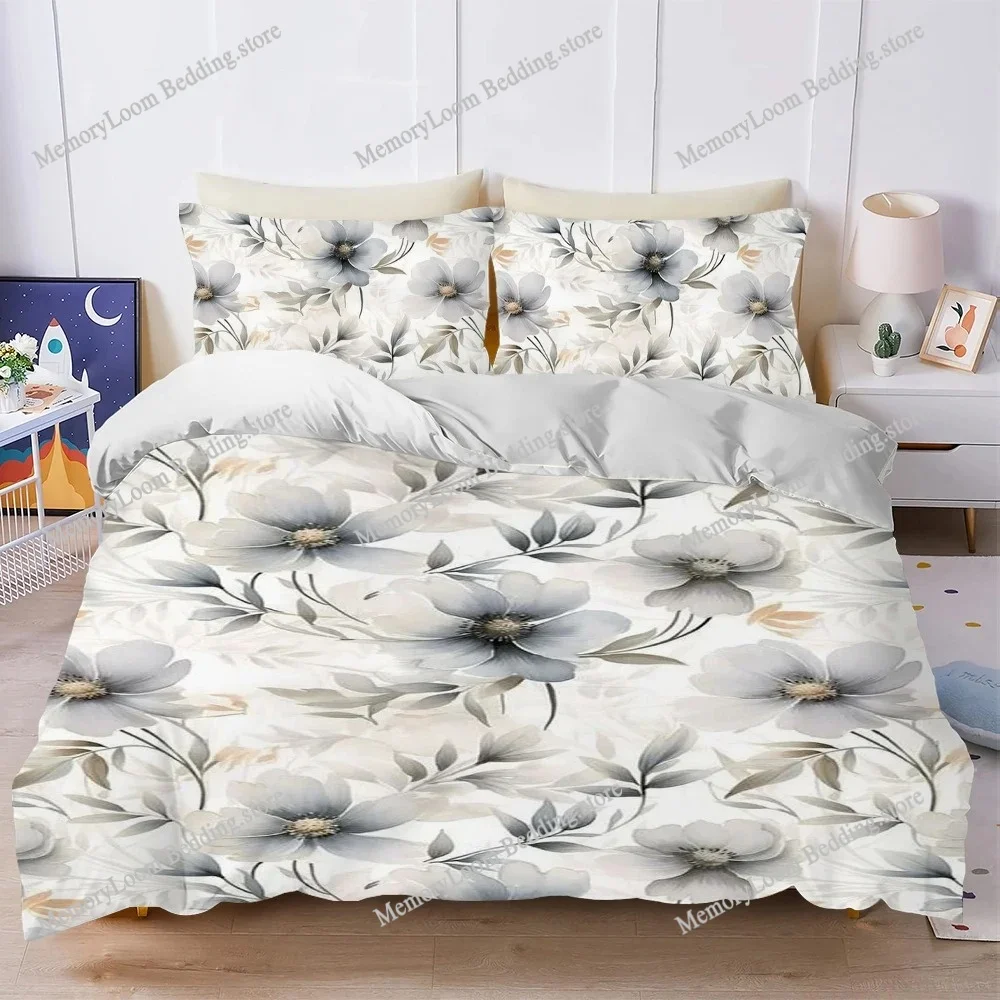 

French Cream Line Drawing Flowers Duvet Cover Set Home Style Bedding Soft Laundry Cotton Bed Student Dormitory Gift Home Textile