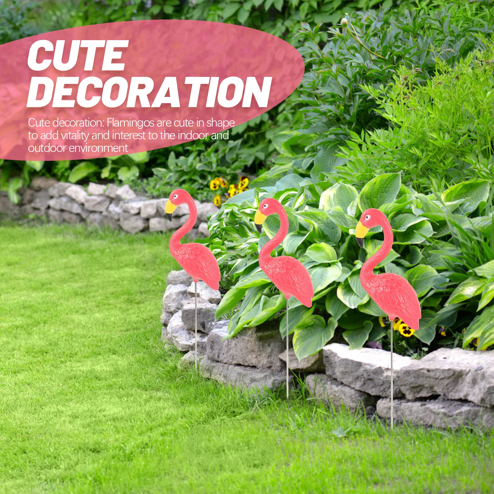 

Simulated Flamingo Ornaments Outdoor Animal Garden Household Decorations Planter Pot Statue Iron