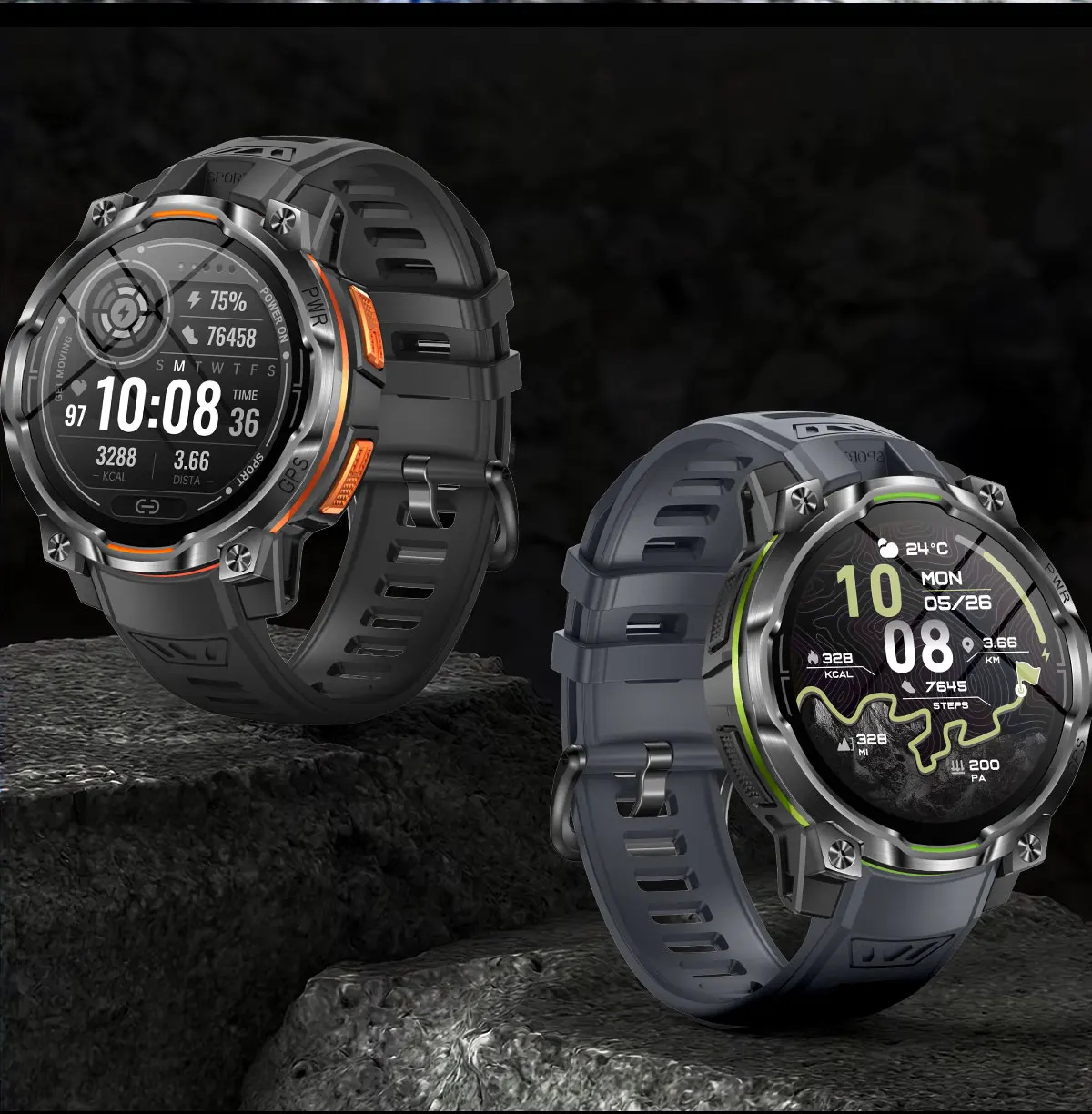 Offline-Karten-GPS-Smartwatch für Herren, 1200mAh Akku, 5ATM wasserdicht, Kompass, Höhenmesser, 107 Sportarten, Bluetooth-Anruf, Outdoor-Smartwatch – Detail 22