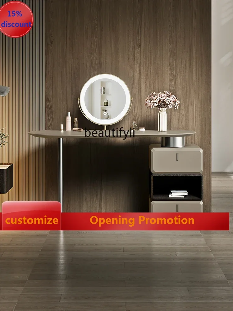 

ss7304 Makeup Table Dressing Table Bedroom Modern Minimalist Master Bedroom with LED Light Storage Cosmetic Cabinet