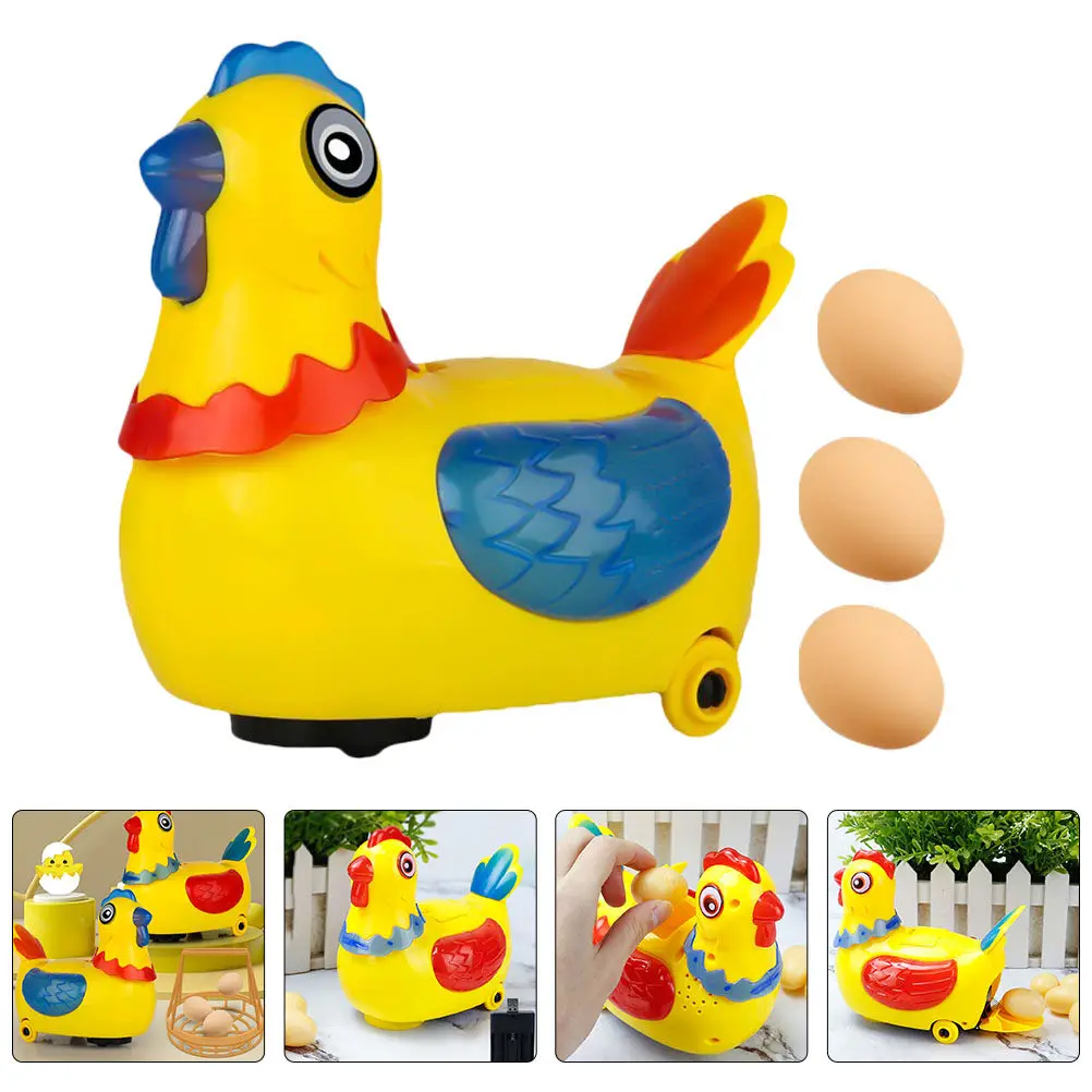 1Set Electric Hen Lay Eggs Educational Singing Walking Plaything Kids Music Gift Early Learning Chicken and Eggs Plastic