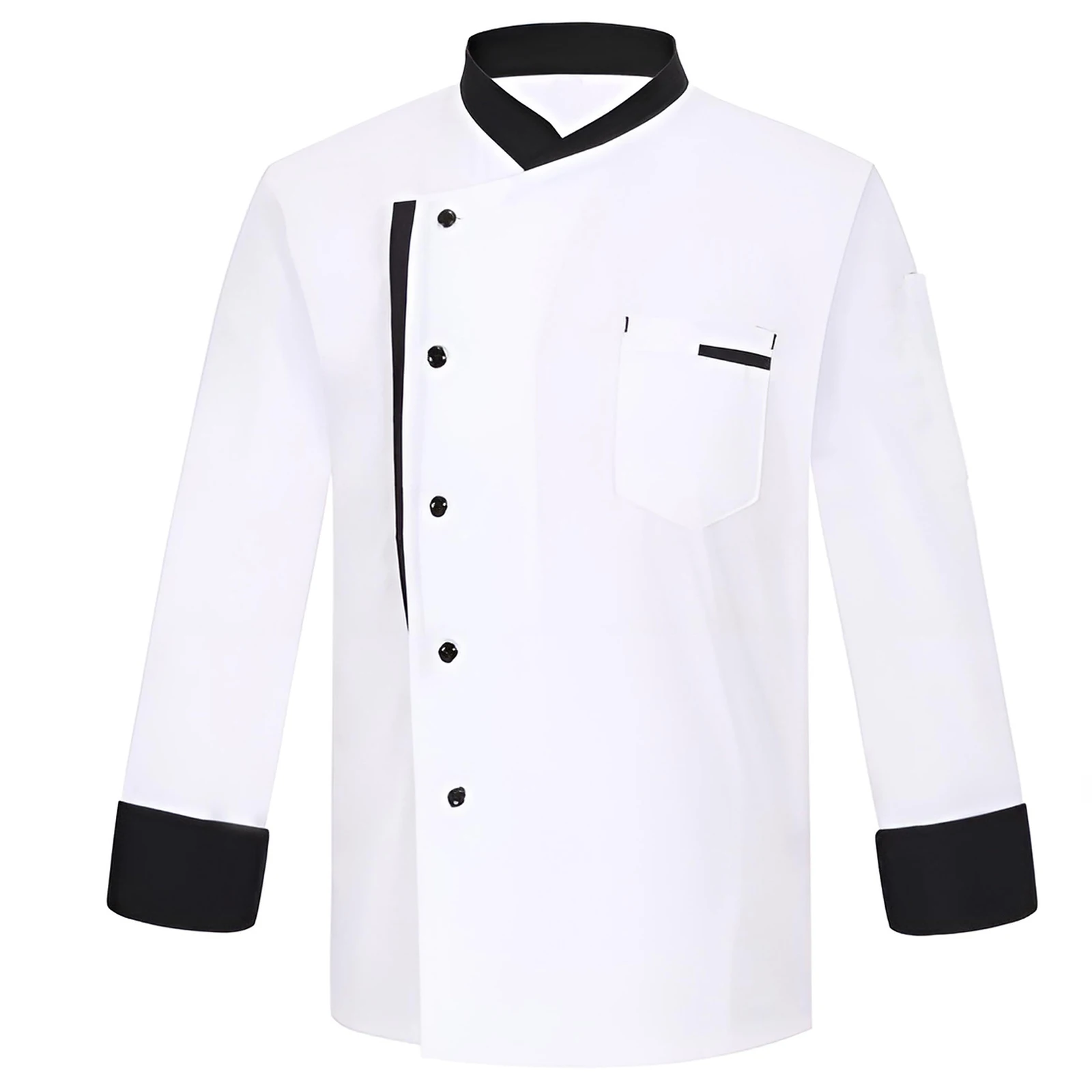 Button Long Sleeves Kitchen Workwear Unisex Solid Color Chef Top Occupation Clothing Waterproof Cardigan
