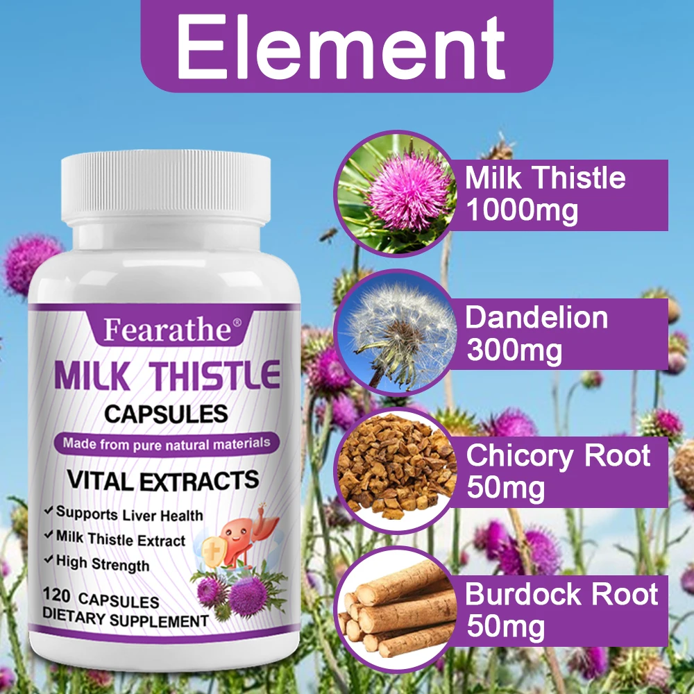 Natural Milk Thistle Extract - Liver Cleanse, Detox & Repair Formula - Liver Health Supplement.