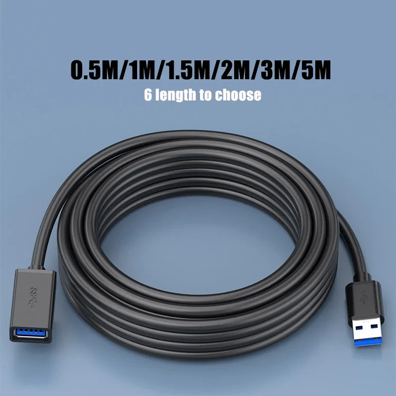 USB 3.0 Extension Cable 5Gbps Data Transfer Type A Male to Female Extender Cord for Webcam Keyboard Mouse Flash Drive Printer