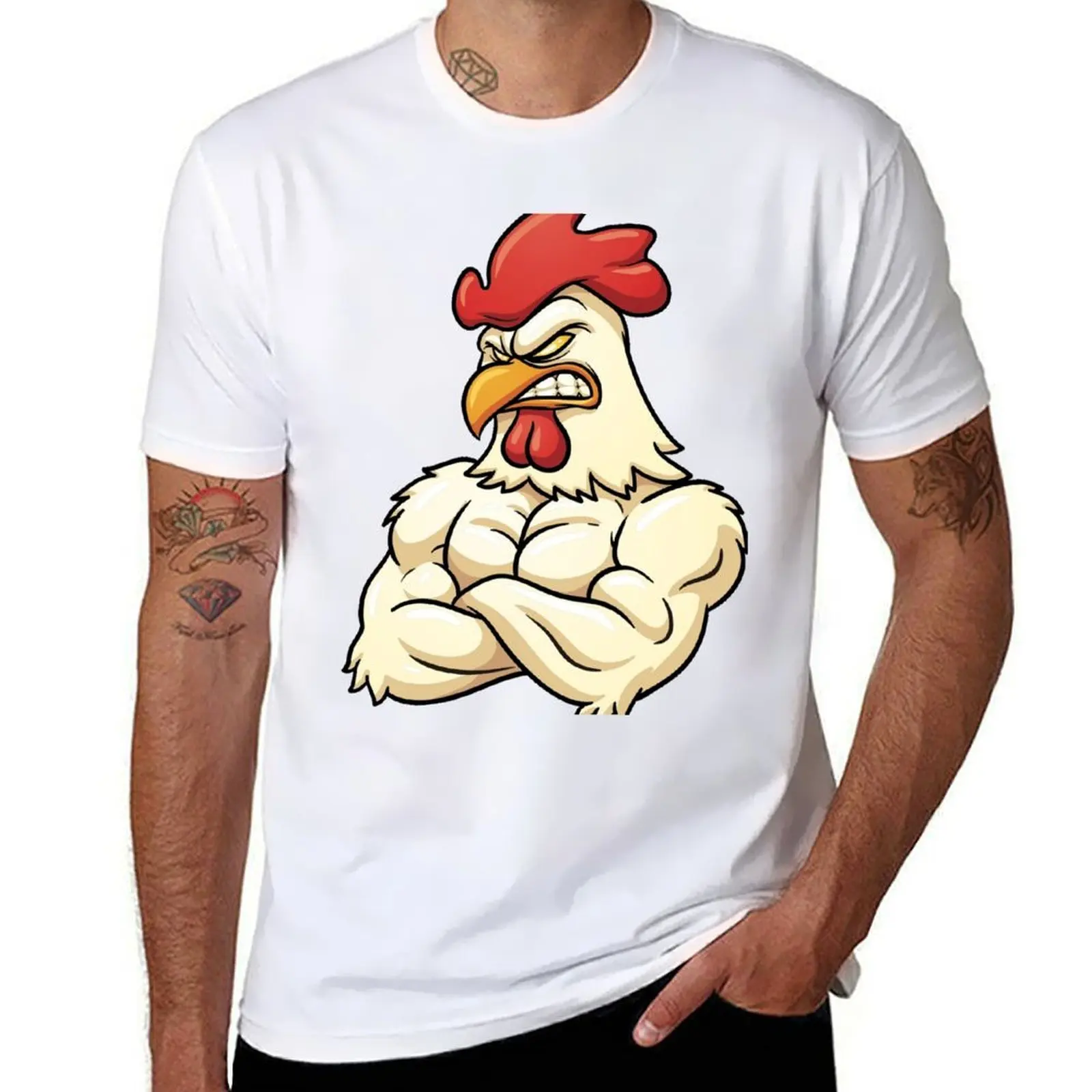 

Rooster T-Shirt cotton t shirts man 100% t shirt men 100% cotton luxury brand t shirt man plain T-Shirt
