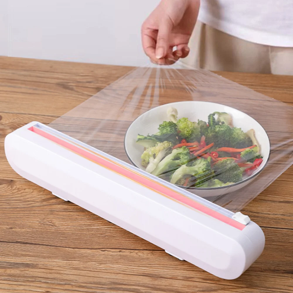 Foil Cling Film Wrap Dispenser Kitchen Tool Punch-free Fixing Food Wrap Cutter Plastic Wrap Sharp Cutter Gadgets