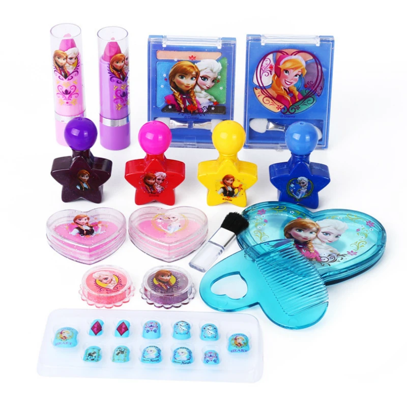 Disney girls Frozen Beauty Toys Makeup Box Set Girl Princess Elsa Anna fingere di giocare giocattoli di moda per bambini regalo di compleanno per bambini