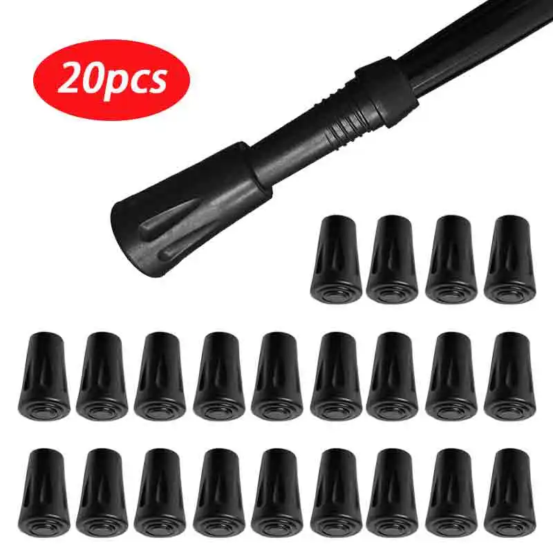 20 teile/paket Trekking Pole Nordic Spazierstock Cane Klettern Ersatz Alpenstock Outdoor Camp Wanderung Schutz Kappe Spitze Gummi