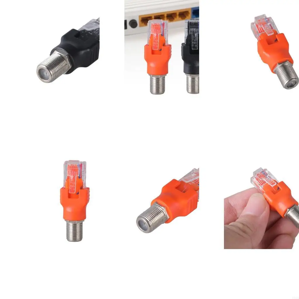 193A F Female to RJ45 Male Coaxial Hollow Coupler Adapter Ethernet Cable Adapter