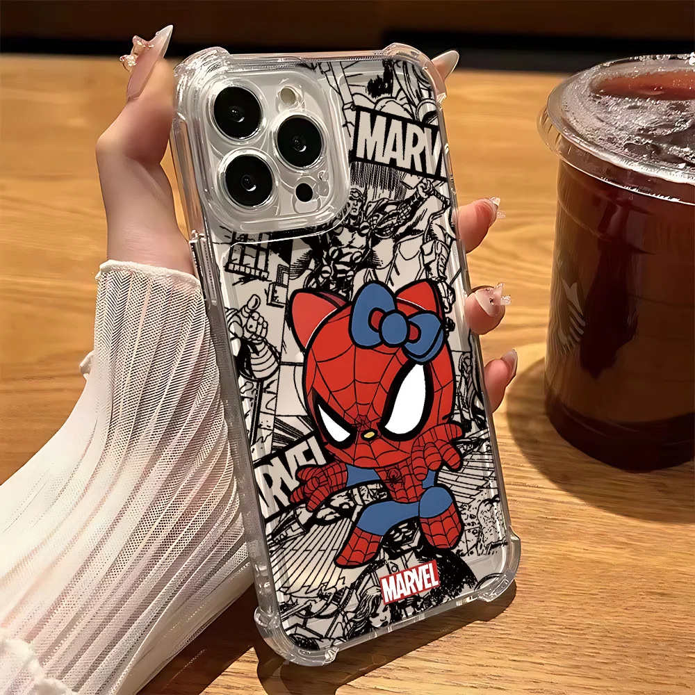 Etui na telefon Anime Spider Men Marvels do Samsung A12 A14 A15 A22 A23 A24 A25 A32 A34 A35 A52 A53 A54 A55 5G Transparent Cover