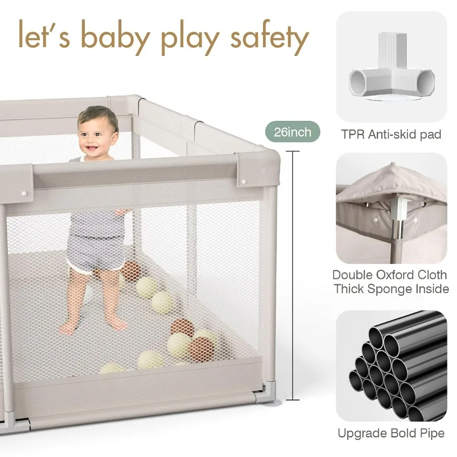 Baby PlaypenPlaypen for Babies and Toddlers Play Pen for Play Pen for Babies and Toddlers 47 47 inch playpen Without mat