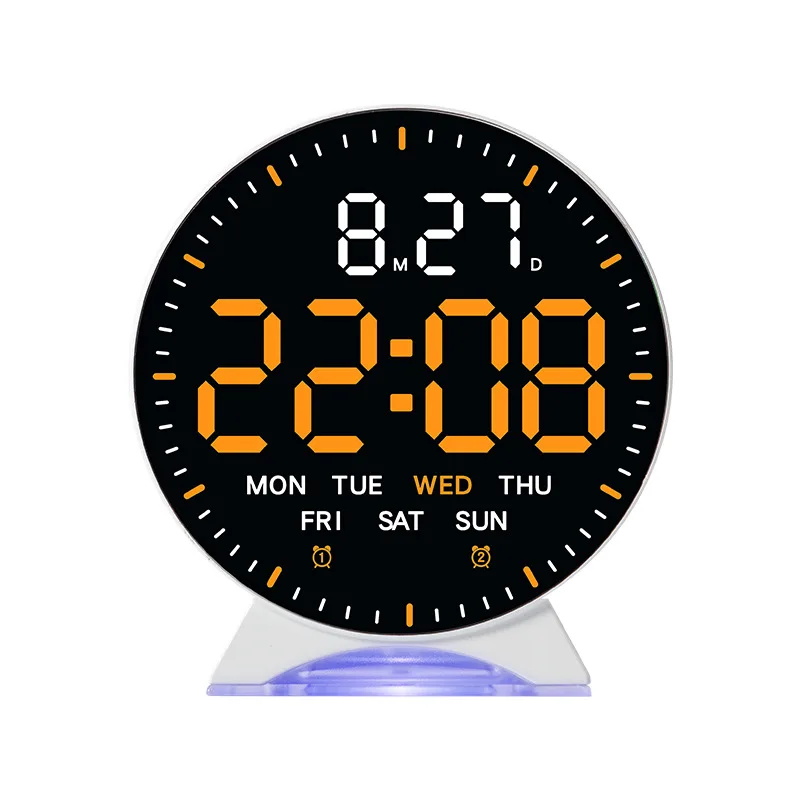Relógio Despertador Digital com Exibição de Semana e Data, Luz Ambiente, Alarme Duplo, Dimmer Automático, Função Soneca, Relógio de Mesa 12/24H DST LED