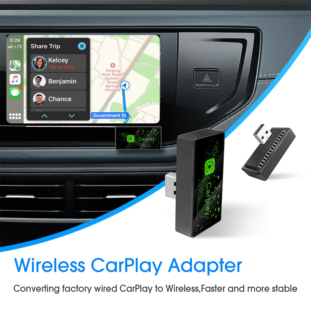 

Wireless CarPlay Adapter for Apple iPhone Wired to Wireless Carplay Dongle Plug And Play USB Connection Auto Car Dongle