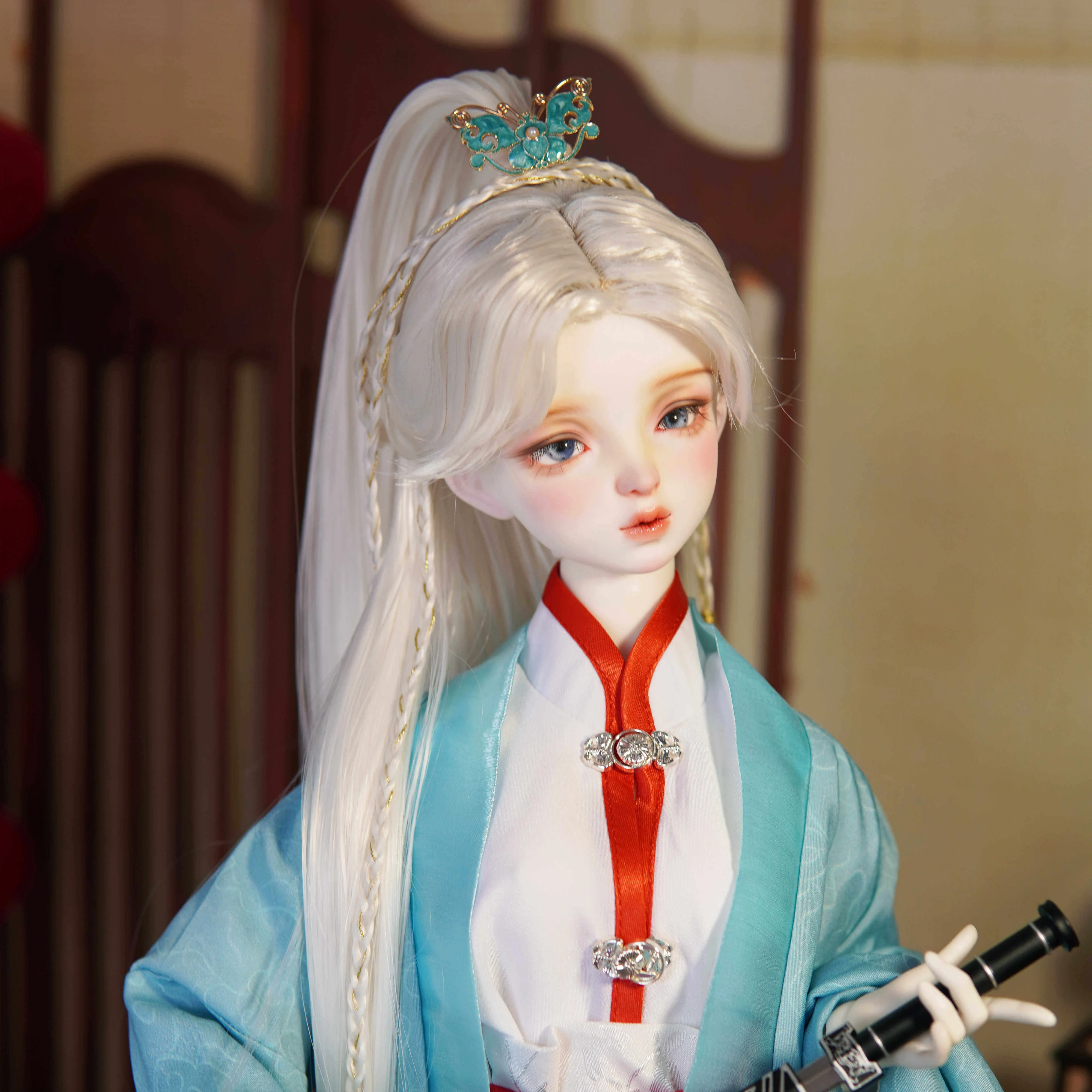 

1/6 1/4 1/3 BJD Wigs Ancient Costume Hanfu Vintage Long Hair Samurai Wig For YOSD MSD SD13 ID72 Uncle Doll Accessories A2713