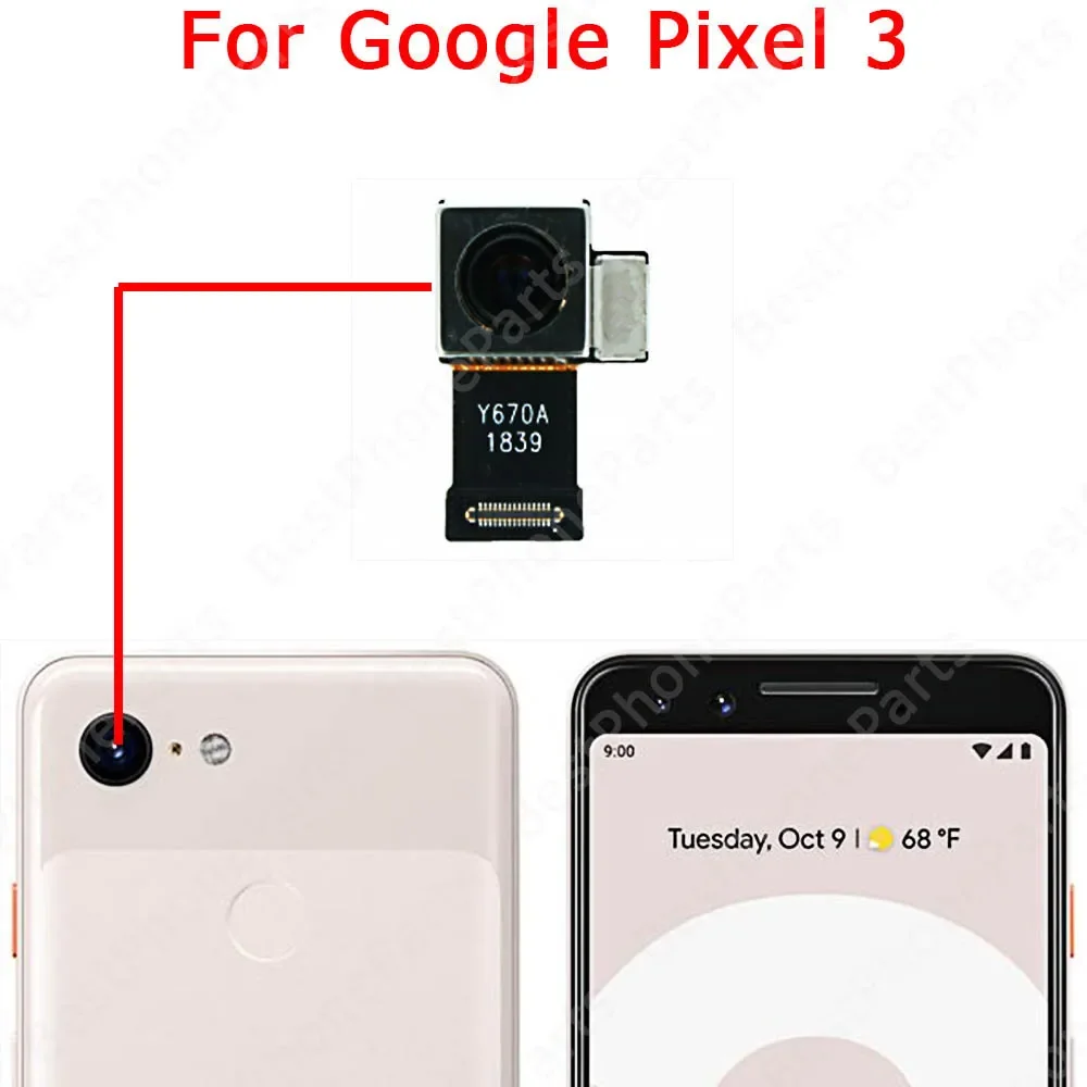 Front Back View Rear Camera Module For Google Pixel 2 3 3a XL Big Facing Selfie Backside Camera Replacement Flex Cable