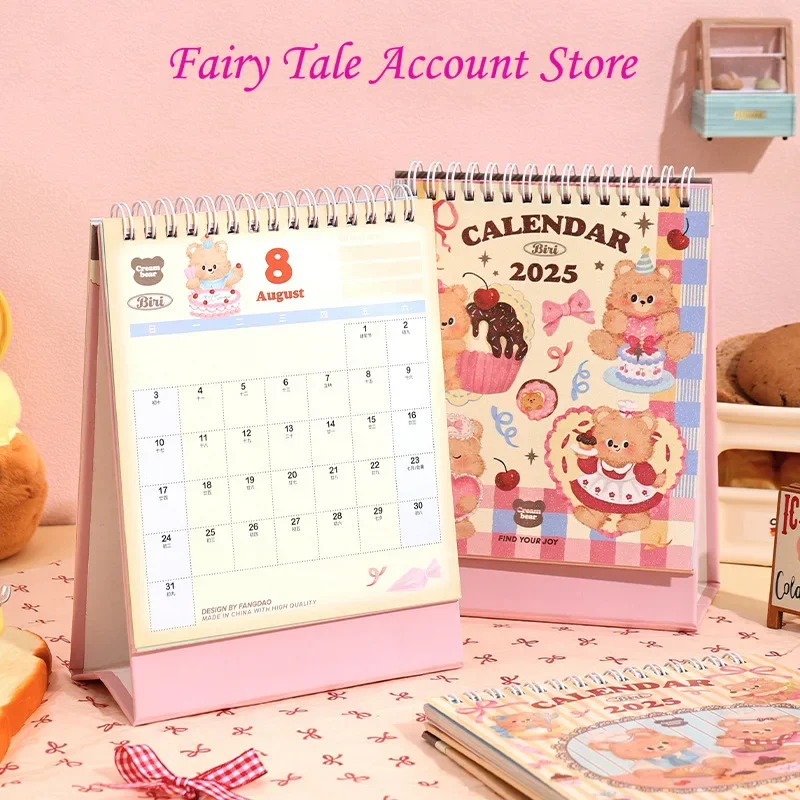 2025 Year Desktop Calendar Ornament Cute Cartoon Plan Calendar Student Stationery Children Stickers Bookkeeping Tape