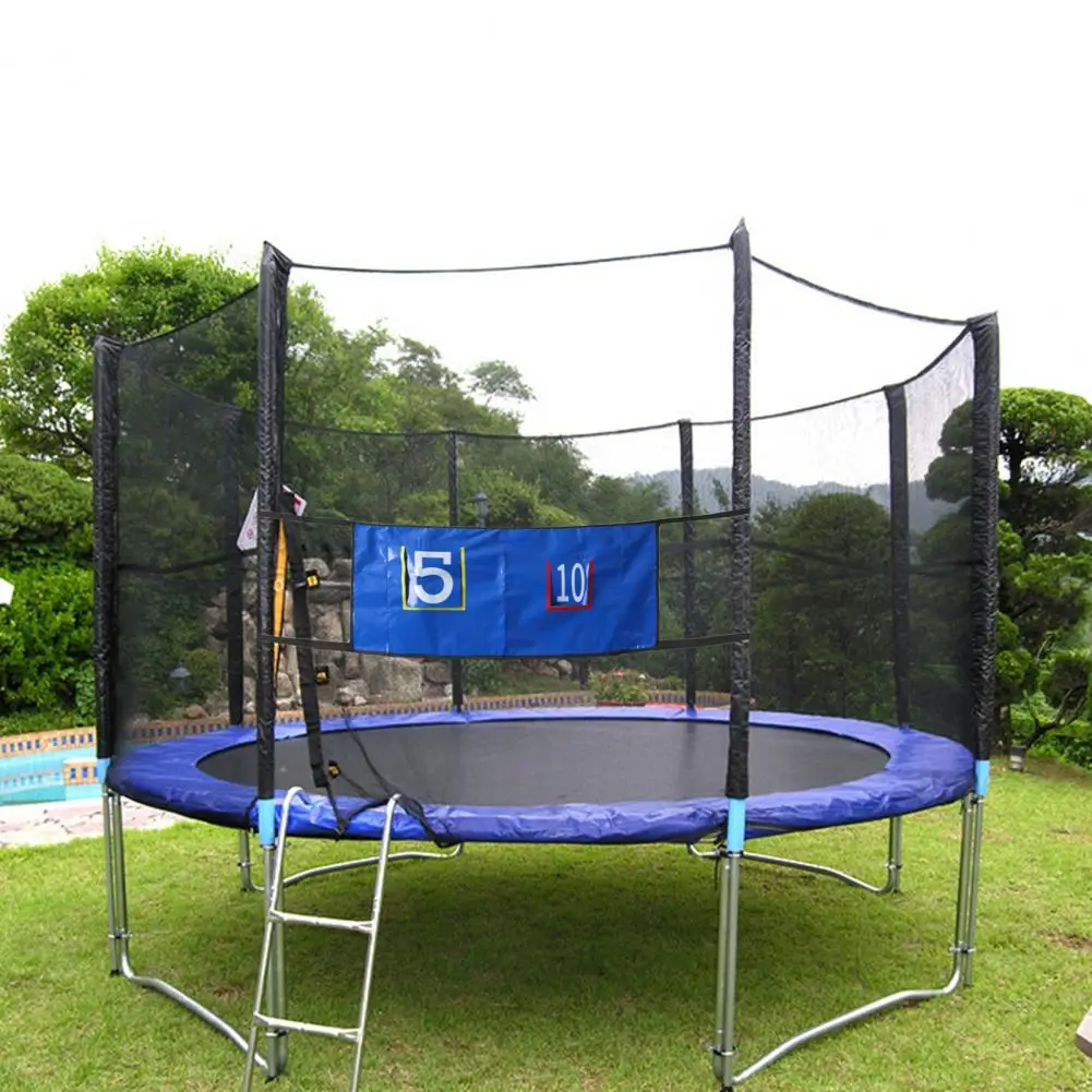 Trampoline Pole Throwing Net Outdoor Trampoline Throwing Net Basketball Hoop Set for Kids Fun Sports Fitness Game for Gym