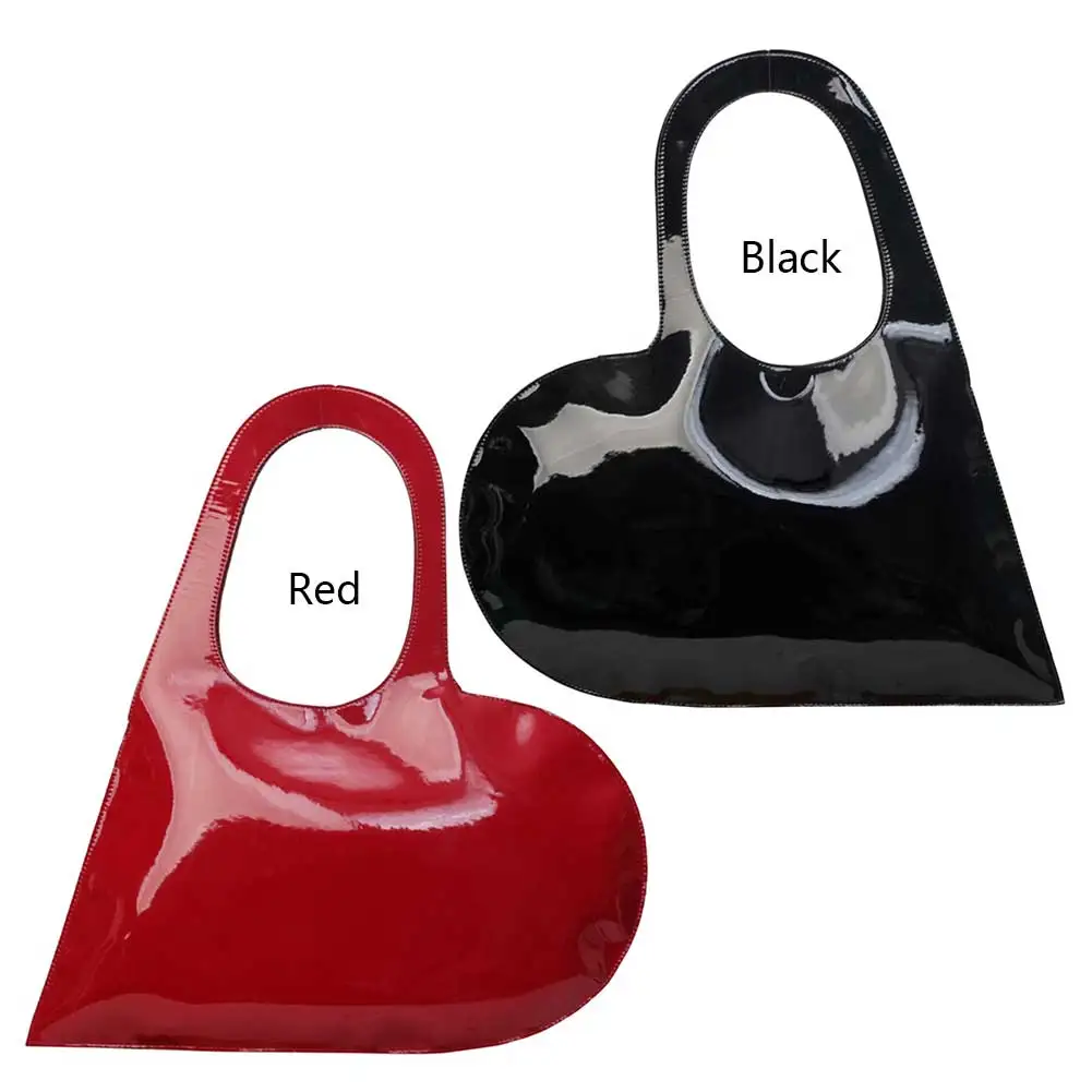 Bolso de mano con diseño de corazón de lujo para mujer y niña, cartera de mano de cuero PU, Color sólido, Top de verano